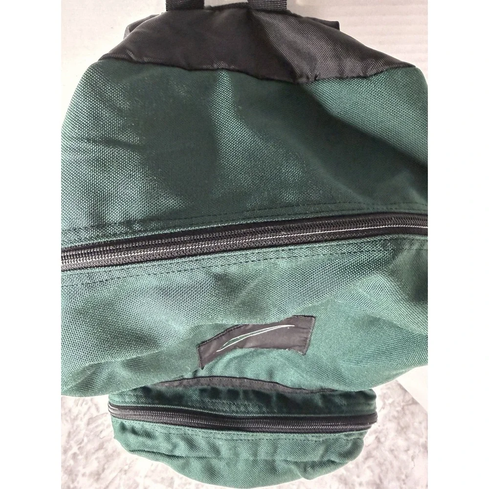 Vintage 90s NIKE Green/Brown LEATHER Base BACKPACK Athletic Outdoor Hike Gym Bag